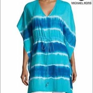 Michael Kors Tie-Dye Kimono Swim Cover-Up/Tunic L